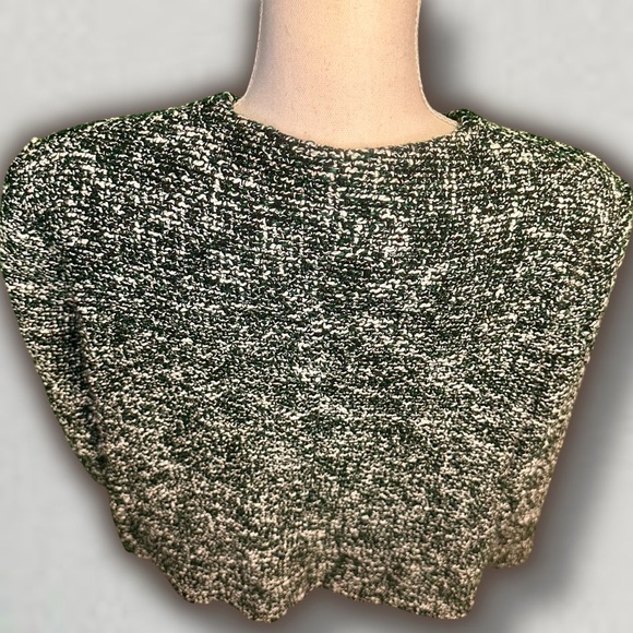 NWOT Mango Tweed Jacket with Buttons in Green & Black Women’s Plus Size 2XL - Picture 12 of 16